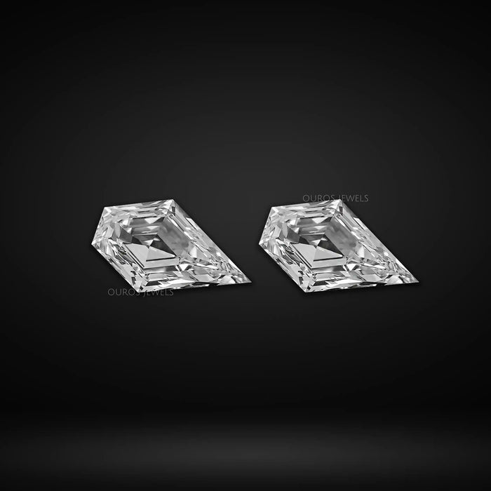 Kite Shape Diamond Pair on Black Background 