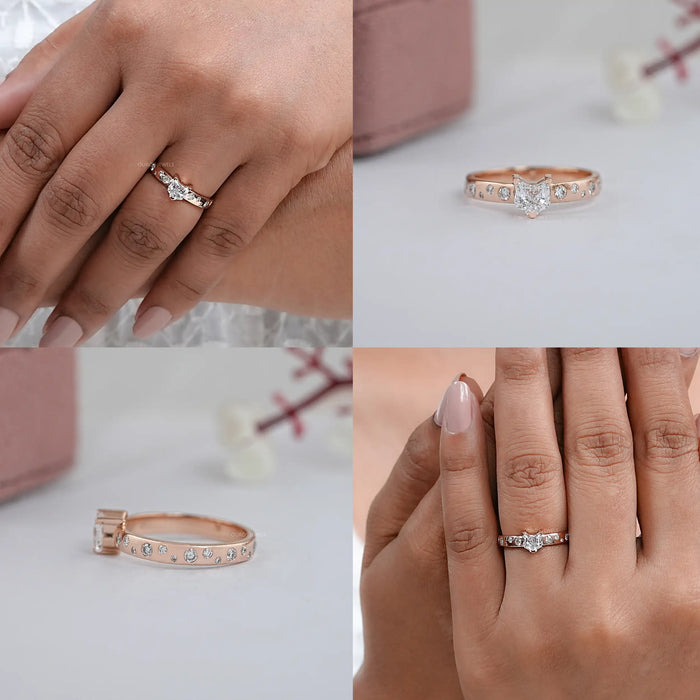 Diamond Engagement Ring With Cat Cut 