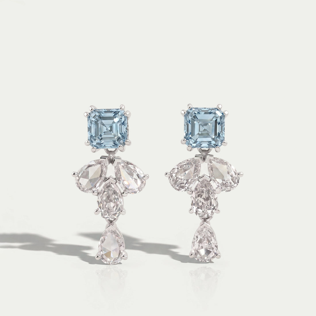 Aquamarine And Diamond Drop Earrings Earrings
