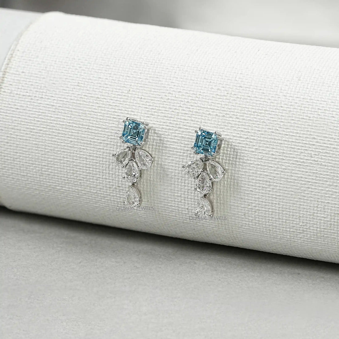Aquamarine And Diamond Drop Earrings Earrings
