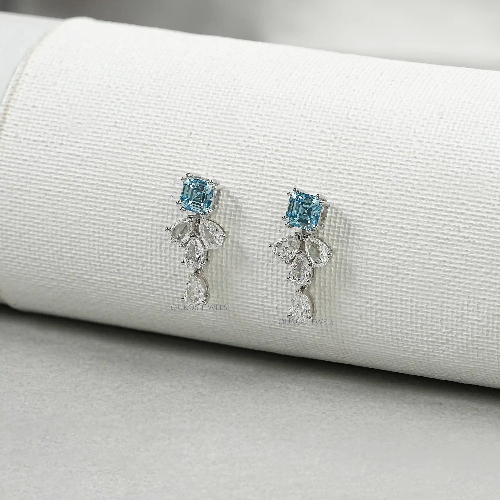 Aquamarine And Diamond Drop Earrings Earrings