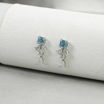 Aquamarine And Diamond Drop Earrings Earrings
