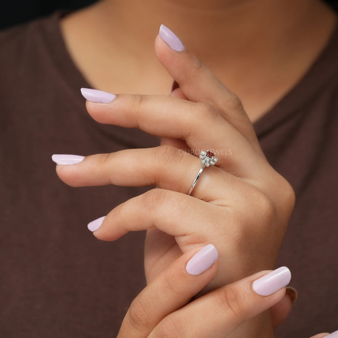 Asscher Cut Lab Grown Diamond Engagement Ring