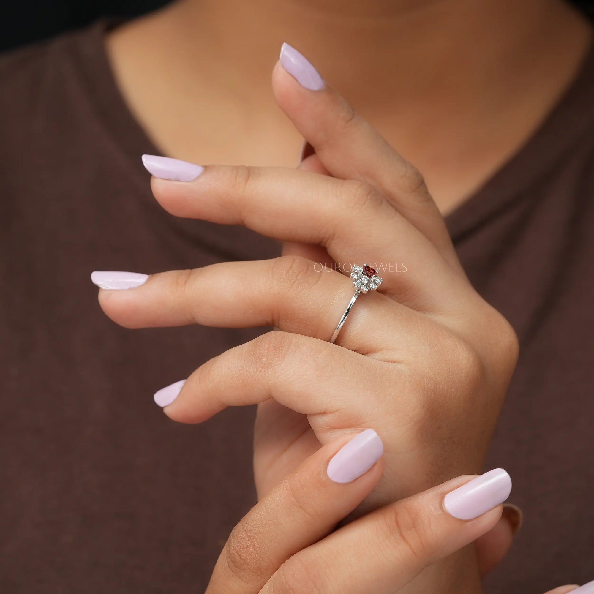 Asscher Cut Lab Grown Diamond Engagement Ring