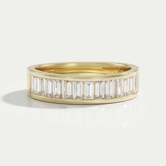 Baguette Diamond Mens Wedding Band Ring
