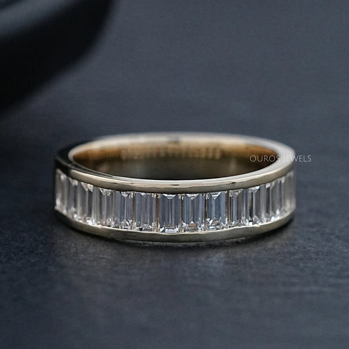 Baguette Diamond Mens Wedding Band