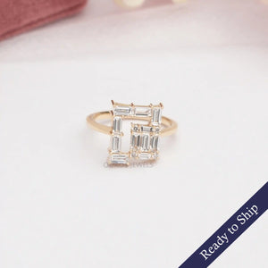 [Baguette Cut Diamond Ring]-[Ouros Jewels]