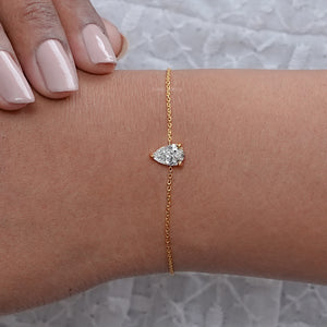 Pear Shaped Diamond Solitaire Bracelet