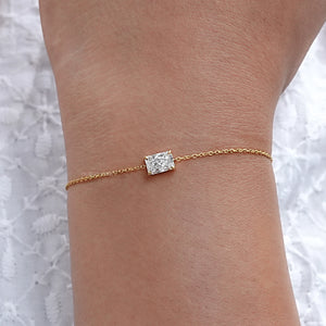 Radiant Cut Solitaire Diamond Chain Bracelet