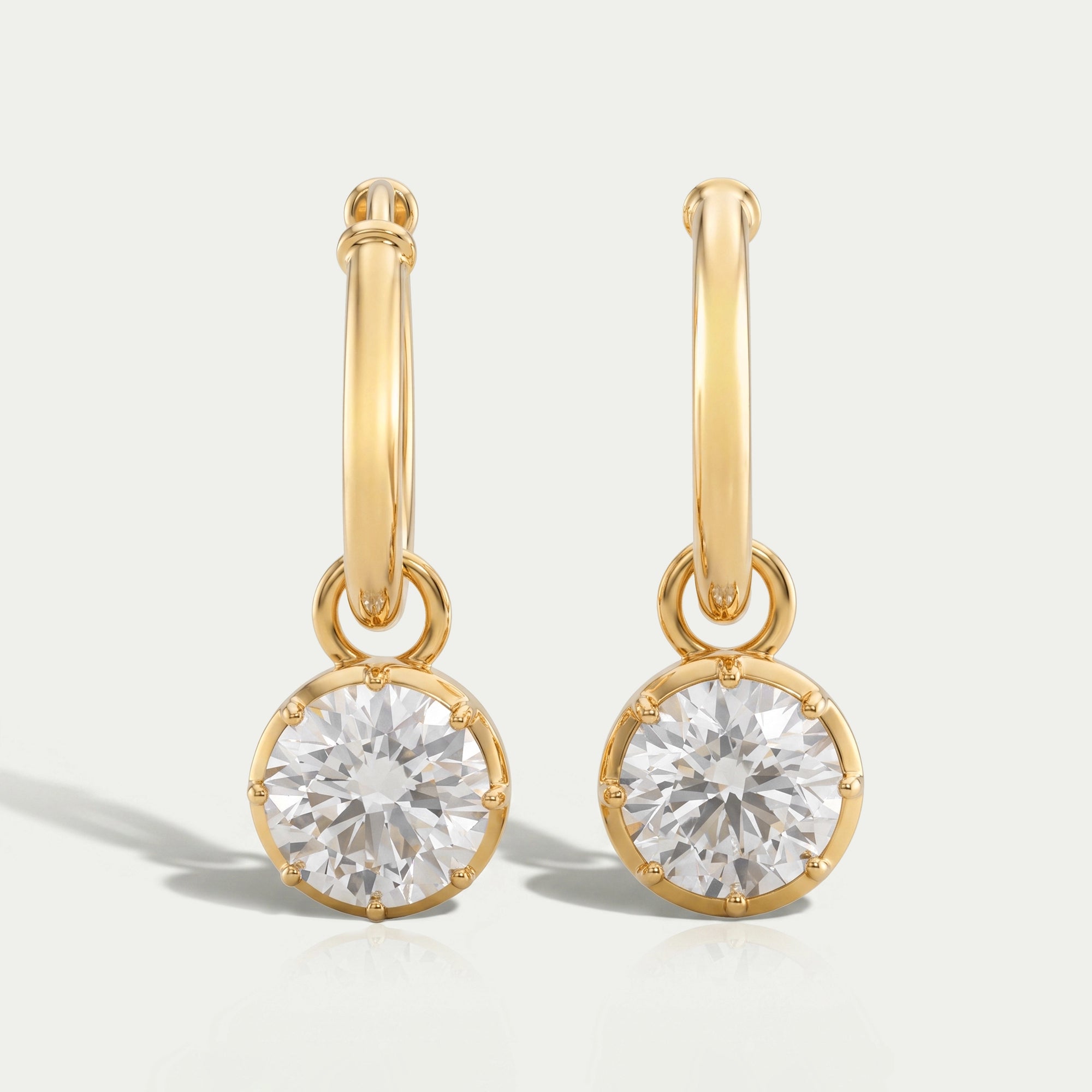 Round Diamond Drop Dangle Earrings