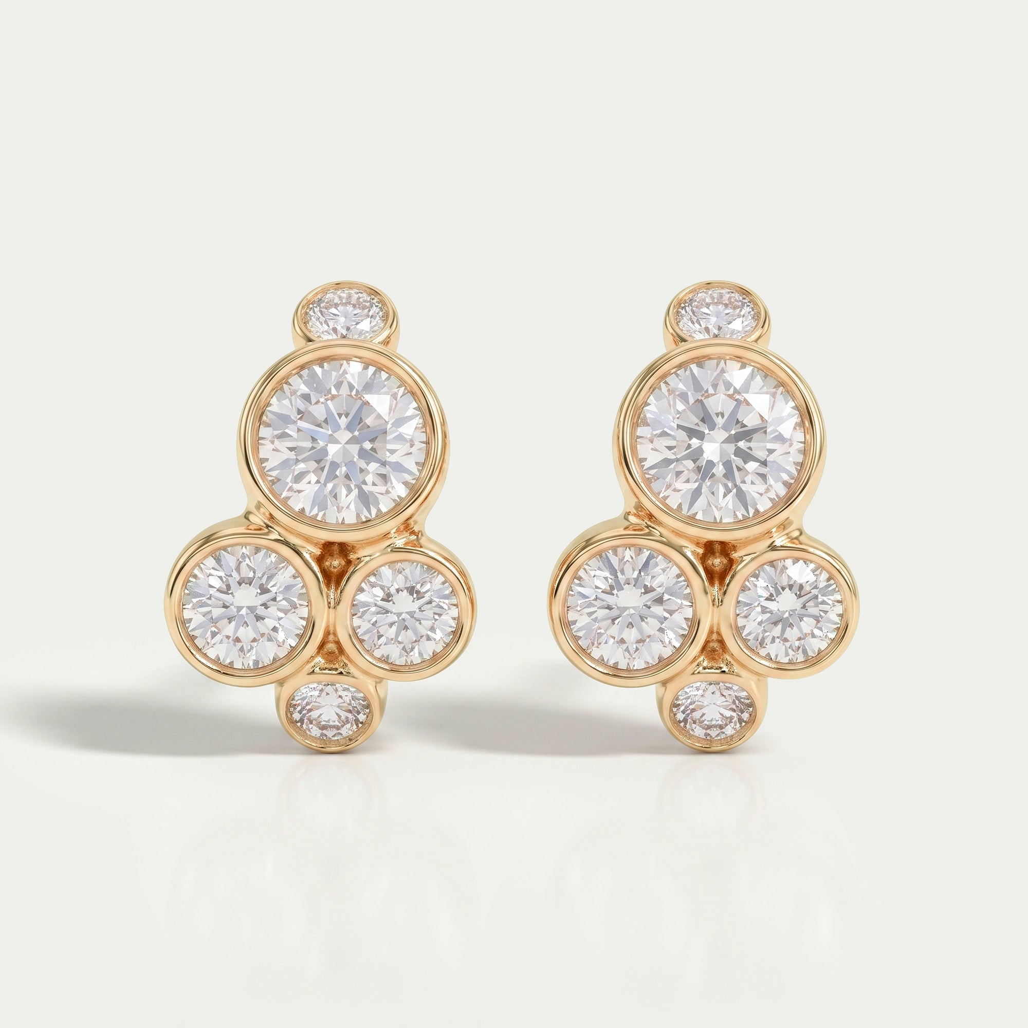 Round Lab Diamond Bezel Set Huggie Earrings Earring