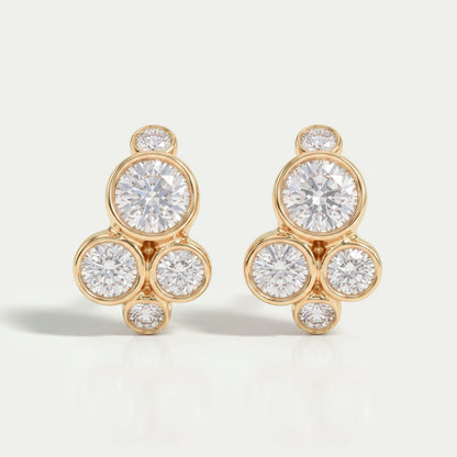 Round Lab Diamond Bezel Set Huggie Earrings Earring