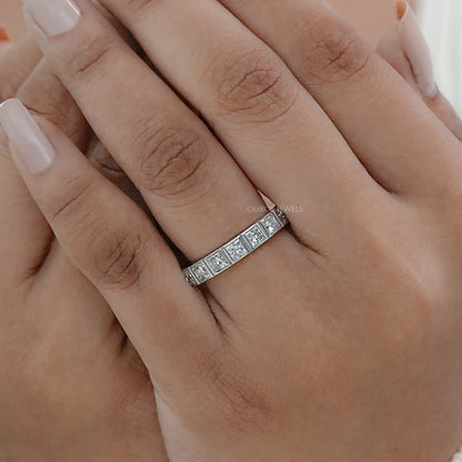 Princess Lab Diamond Eternity Wedding Band Ring