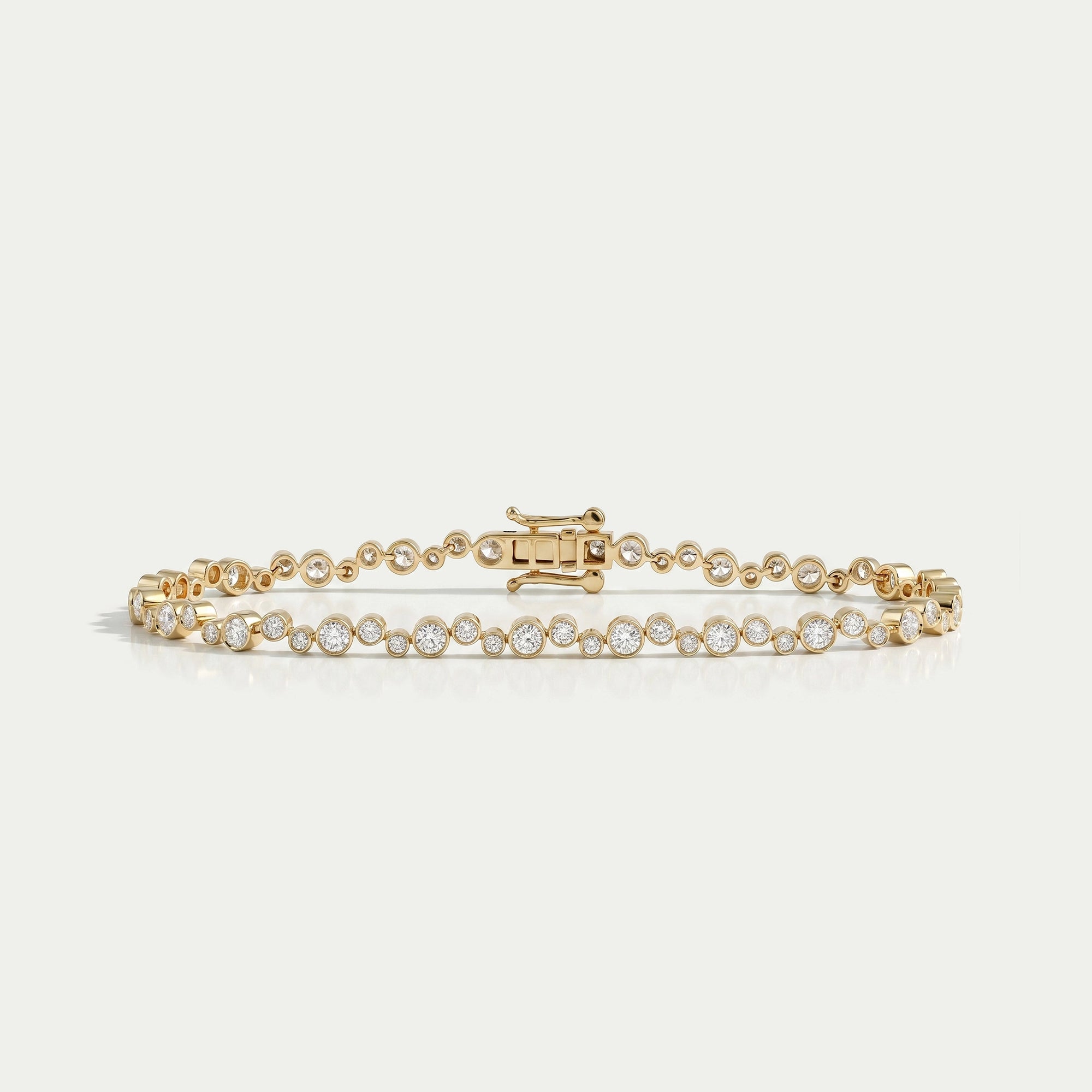 Bezel Set Bubble Diamond Tennis Bracelet Bracelet