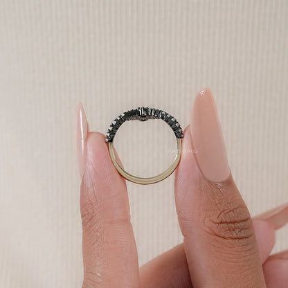 Rose Cut Round Diamond Cluster Curved Ring Ring