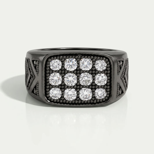Black Gold Men's Lab Grown Diamond Ring