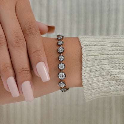 Old European Round Lab Diamond Tennis Bracelet Bracelet