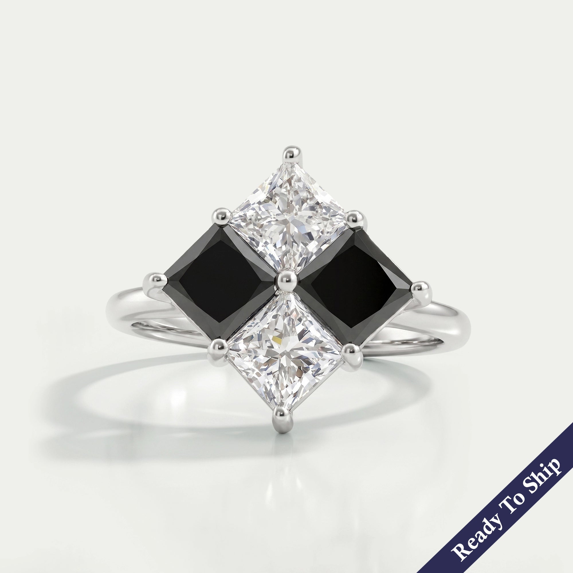 Black Princess Lab Diamond Anniversary Ring Rings