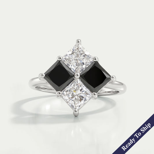 Black Princess Lab Diamond Anniversary Ring Rings