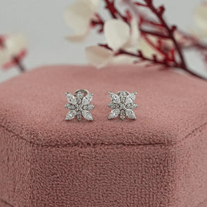 Flower Cluster Stud Earrings