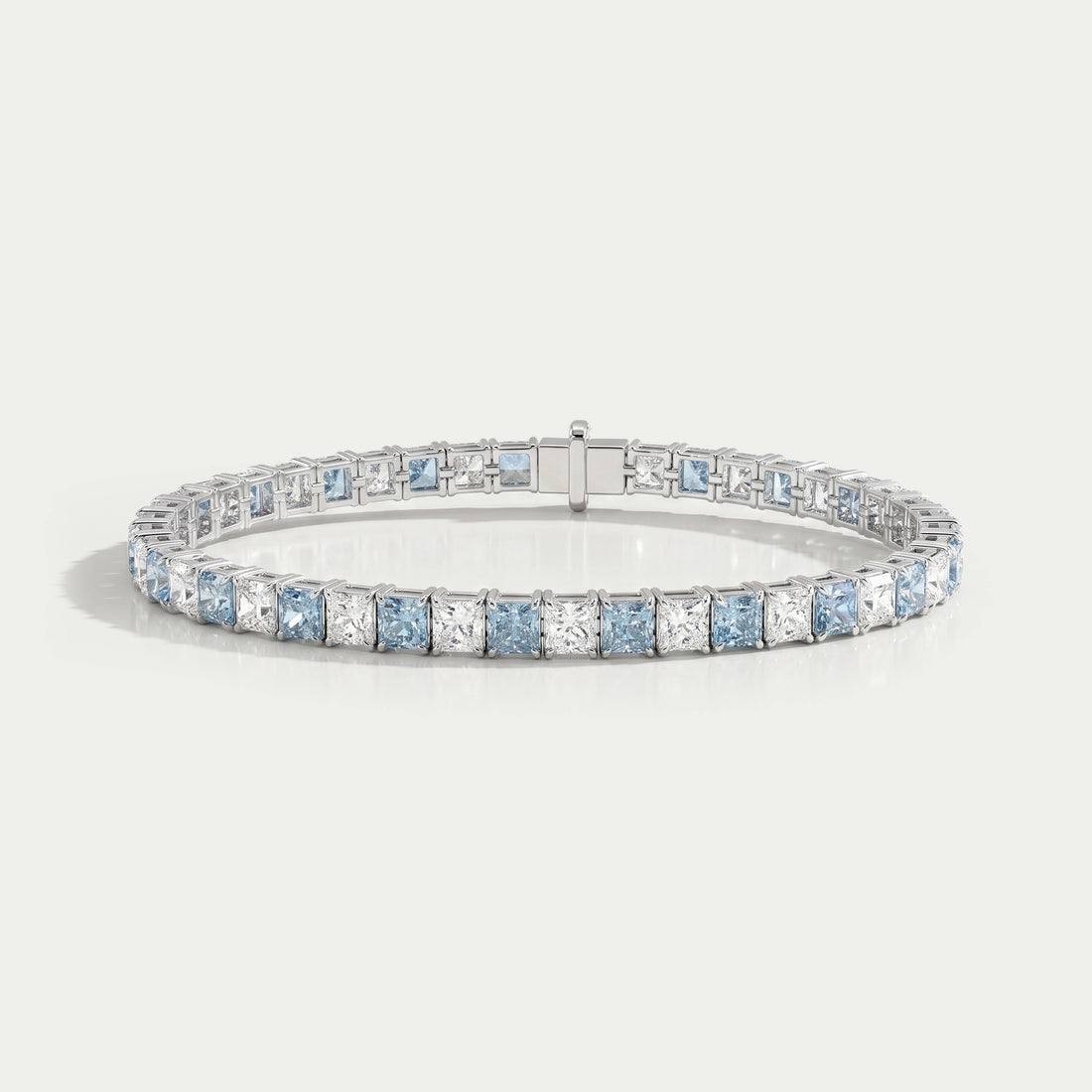 Blue Cushion Cut Lab Grown Diamond Bracelet Bracelet