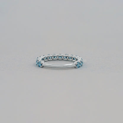 Pink And Blue Round Lab Diamond Eternity Band Ring