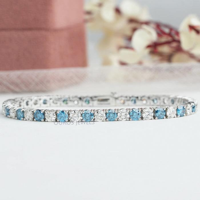 Round Cut Diamond Tennis Bracelet With 3.80 MM