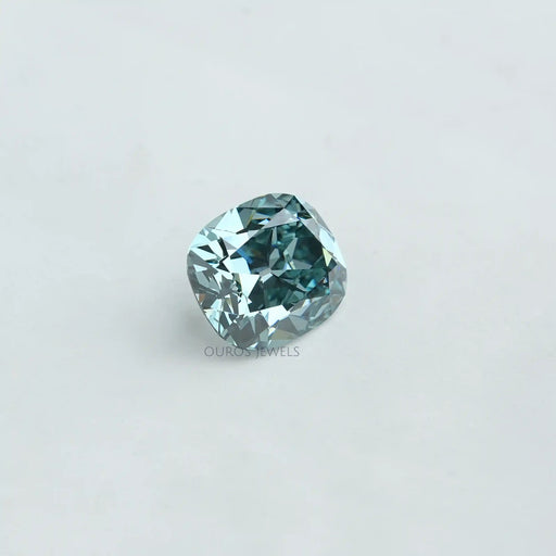 bluish cushion cut diamond