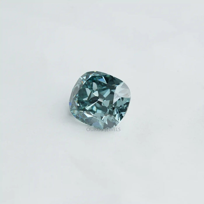 blue cushion lab grown diamond in 7.16 carat