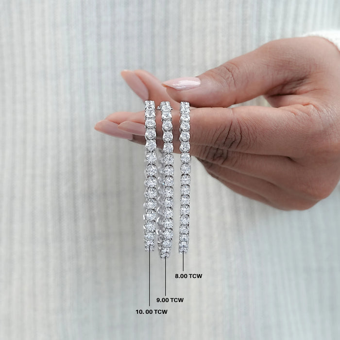 Round Shape Lab Grown Diamond Bracelet with 8.00 | 9.00 | 10.00 TCW
