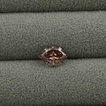 Champagne Elongated Brilliant Hexagon Lab Diamond Loose Loose