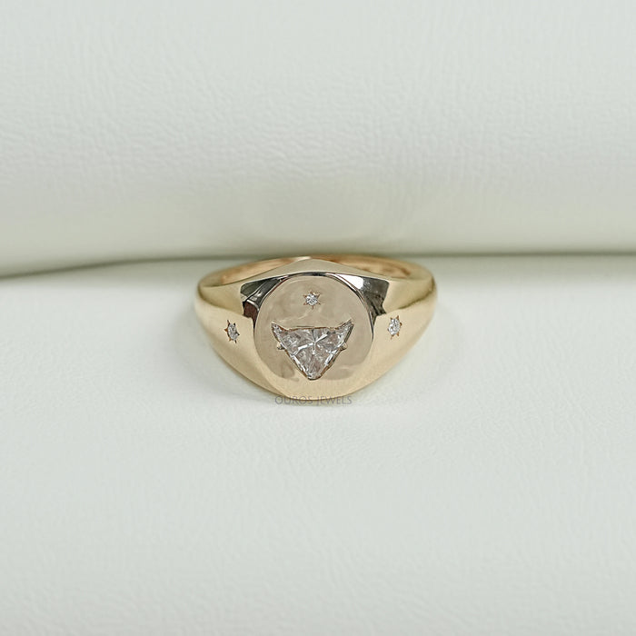 Antique Bull Cut Lab Diamond Wedding Ring