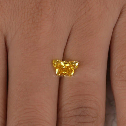 1.55 Carat Yellow Butterfly Cut Lab Diamond