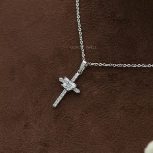 [Butterfly Cut Cross Diamond Pendant]-[Ouros Jewels]