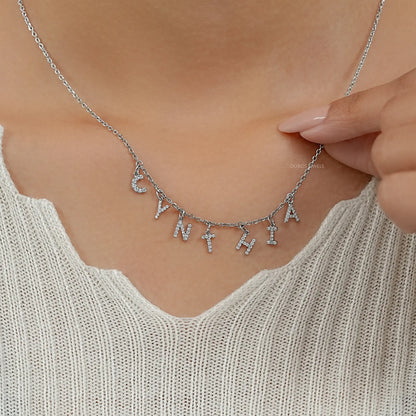 CYNTHIA Letter Round Lab Customize Necklace