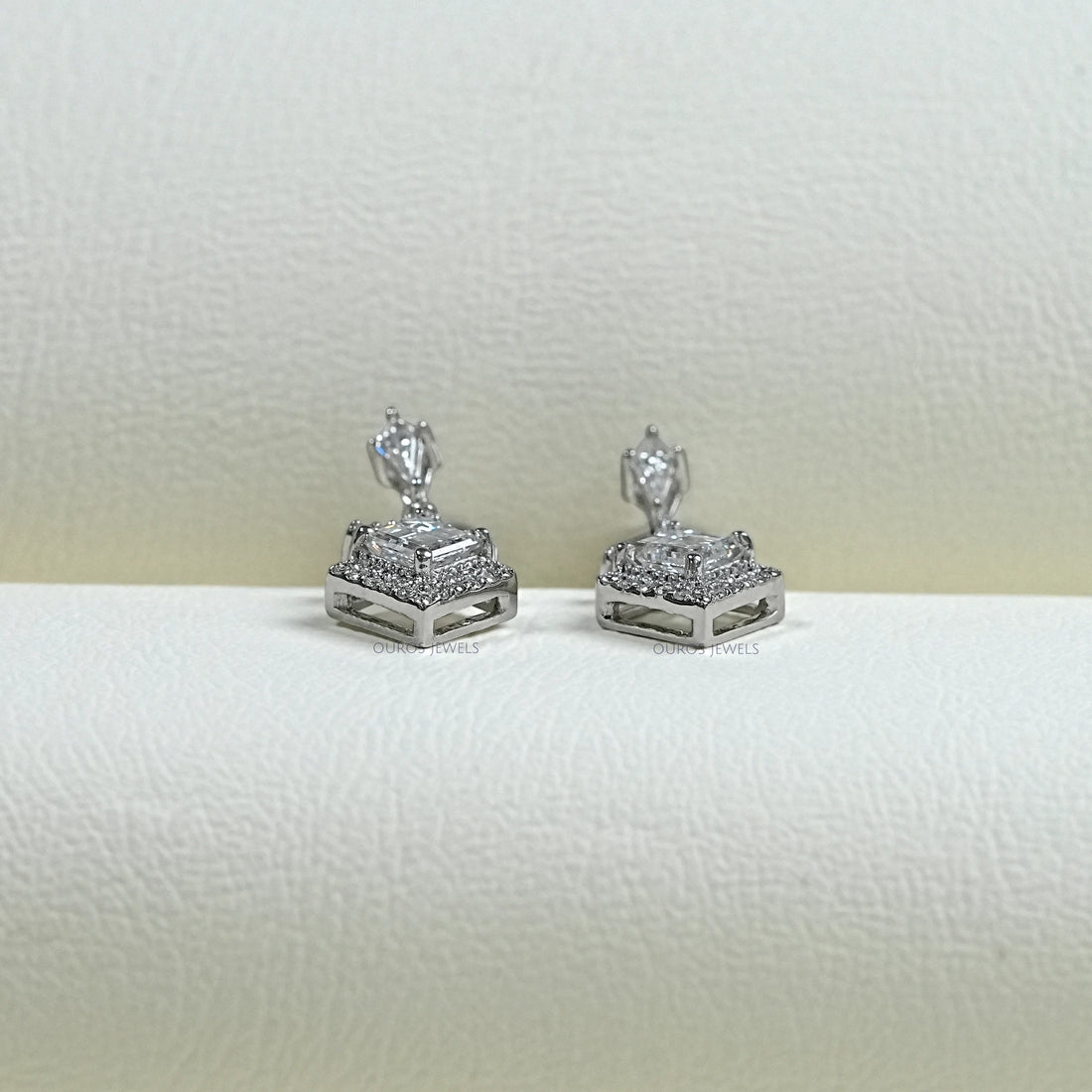 Carre Cut Lab Diamond Dangle Earrings Earring