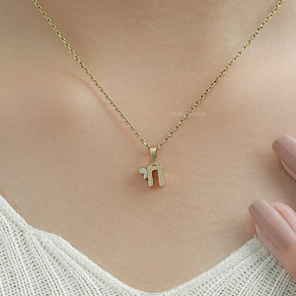 Round Diamond Chai Charm Pendant Necklaces