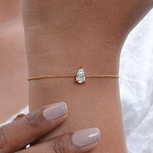 Pear Shaped Diamond Solitaire Bracelet