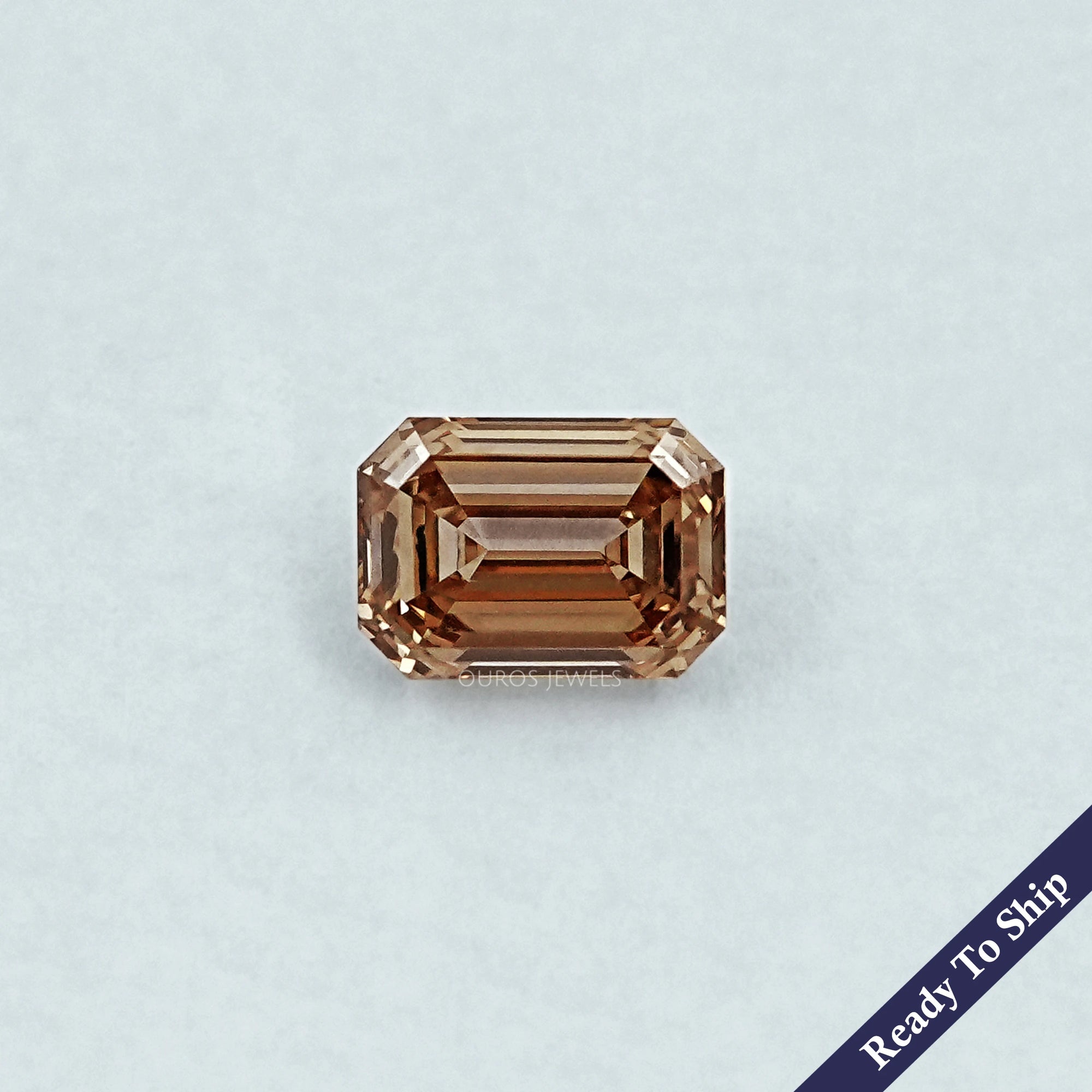 Champagne Emerald Cut Lab Grown Loose Diamond Loose