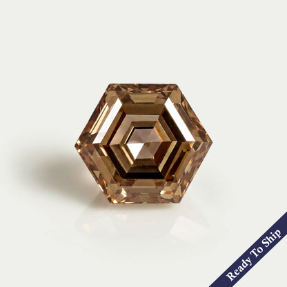 1.05 CT Champagne Hexagon Cut Loose Diamond Loose