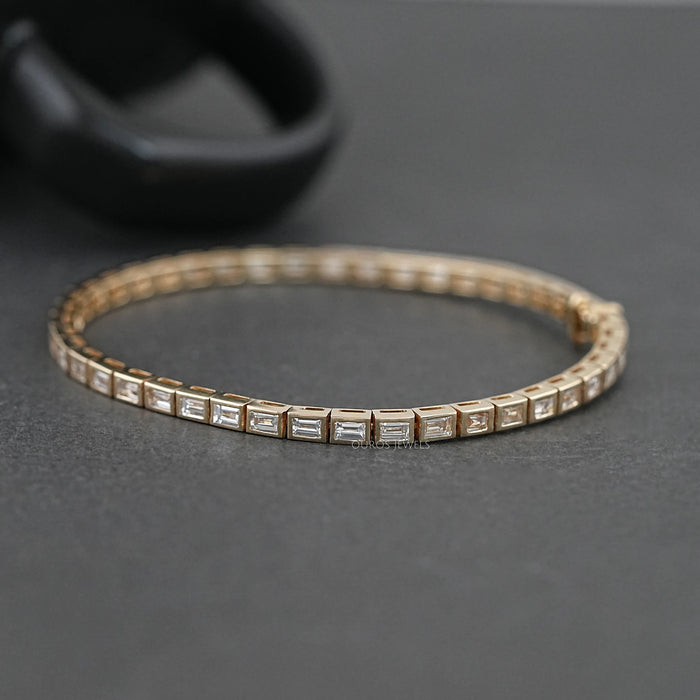 Straight Baguette Cut Channel Set Tennis Bracelet