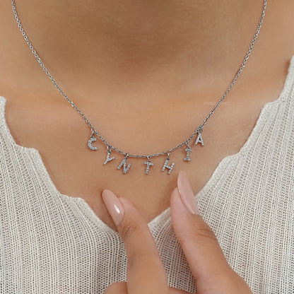CYNTHIA Letter Round Lab Customize Necklace