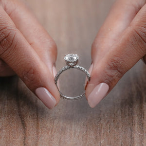 Round Cut Lab Grown Diamond Bridal Ring Set