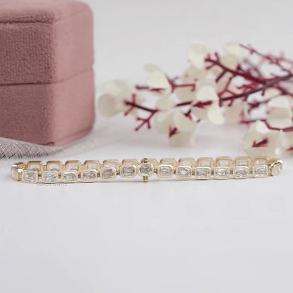 Criss Cut Lab Grown Diamond Bezel Set Tennis Bracelet