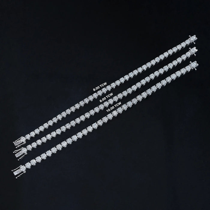 Round Shape Lab Grown Diamond Bracelet with 8.00 | 9.00 | 10.00 TCW