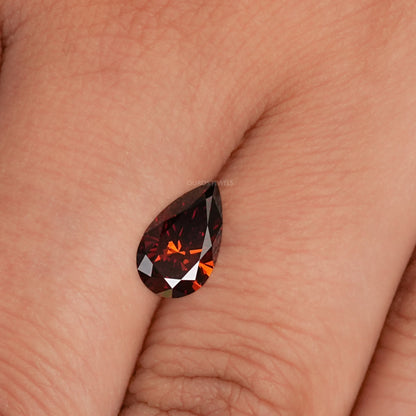 Red Pear Cut Lab Diamond Loose Loose