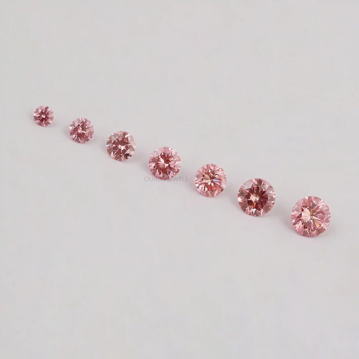 Pink Round Cut Lab Diamond 