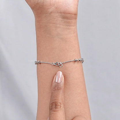 Color Diamond Halo Link Bracelet Bracelet