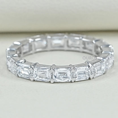Criss Cut Eternity Wedding Band - East West Set Ring