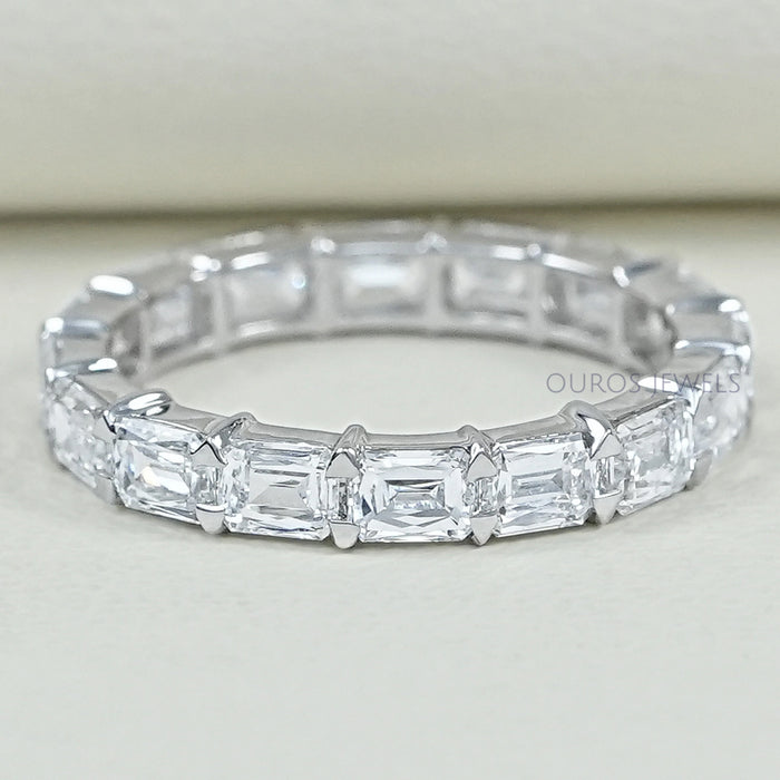 Criss Cut Eternity Wedding Band - East West Set